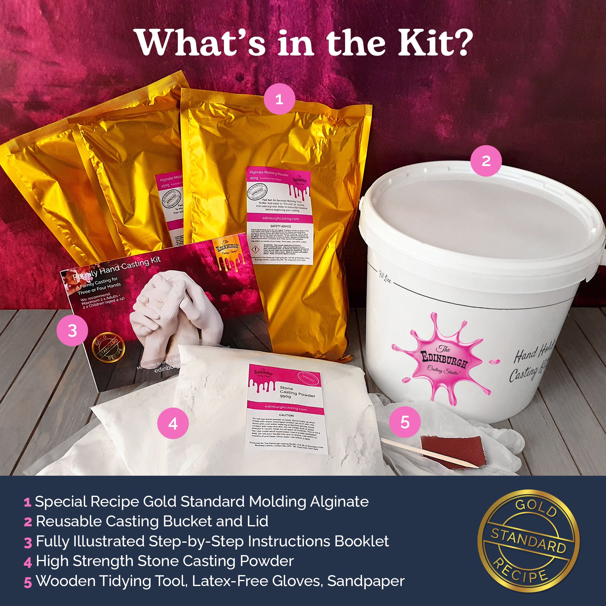 Premium Family Hand Casting Kit: For 3-4 Hands